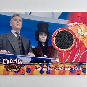 CHARLIE & THE CHOCOLATE FACTORY Costume Card / SCREEN WORN By Actor James Fox!